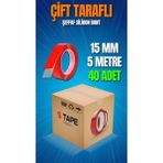 S-Dizayn Çift Taraflı Bant 15mm x 5 Metre Şeffaf Silikon VHB Bant 40'lı Koli - 15x5x40 - 1 Adet
