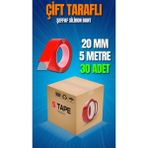 S-Dizayn Çift Taraflı Bant 20mm x 5 Metre Şeffaf Silikon VHB Bant 30'lu Koli - 20x5x30 - 1 Adet