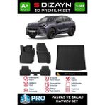S-Dizayn Cupra Terramar 3D Pro Havuzlu Paspas ve Üst Bagaj Havuzu Seti (2'li Set) 2024 Üzeri A+ Kalite - Siyah