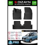 S-Dizayn Dacia Dokker 3D Pro Havuzlu Paspas 2012 Üzeri A+ Kalite 3DS-SDZ186 - Siyah