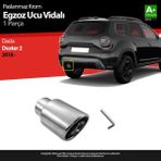 S-dizayn Dacia Duster 2 Krom Egzoz Ucu Vidalı 60mm Çap 2018 Ve Üzeri