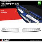S-dizayn Dacia Sandero 3 Krom Arka Tampon Eşiği 2 Prç 2020 Üzeri