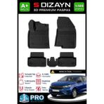 S-Dizayn Dacia Sandero 3D Pro Havuzlu Paspas 2020 Üzeri A+ Kalite 3DS-SDZ189 - Siyah
