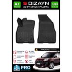S-Dizayn Fiat Doblo Panelvan 3D Pro Havuzlu Ön 2'li Paspas 2010-2023 A+ Kalite - Siyah