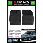 S-Dizayn Fiat Doblo Panelvan 3D Pro Havuzlu Paspas Ön 2'Li 2023 Üzeri A+ Kalite - Siyah