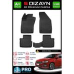 S-Dizayn Fiat Egea Sedan 3D Pro Havuzlu Paspas 2015 Üzeri A+ Kalite 3DS-SDZ023 - Siyah