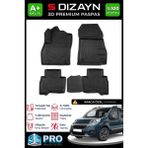 S-Dizayn Fiat Fiorino 3D Pro Havuzlu Paspas 2020 Üzeri A+ Kalite - Siyah