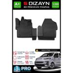 S-Dizayn Fiat Ulysse 3D Pro Havuzlu Paspas Ön 2'li 2022 Üzeri A+ Kalite 3DS-SDZ041 - Siyah