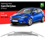 S-Dizayn Ford Focus 3 HB Krom Cam Üst Çıtası 8 Prç 2011-2018