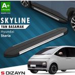 S-Dizayn Hyundai Staria Skyline Krom Yan Basamak 233 cm 2021 Üzeri A+ Kalite - Siyah