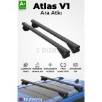 S-Dizayn Jeep Cherokee Kj S-Bar Atlas V1 Ara Atkı Tavan Taşıyıcı Barı Siyah 130 Cm 2002-2008 A+ Kalite