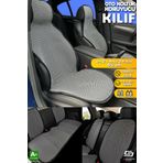 S-Dizayn Oto Koltuk Koruyucu Kılıf Set Çizgili Füme Beyaz Universal 2+3 Parça Ön Arka