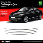 S-Dizayn Renault Fluence Krom Ön Tampon Çıtası 4 Prç. 2013 Üzeri