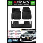 S-Dizayn Renault Megane E-Tech 3D Pro Havuzlu Paspas 2022 Üzeri A+ Kalite 3DS-SDZ136 - Siyah