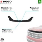 S-Dizayn Renault Uyumlu Clio Symbol Abs Plastik Kaput Rüzgarlığı 2009-2013 A+Kalite Parça