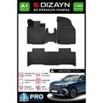S-Dizayn Togg T10X 3D Pro Havuzlu Paspas 2023 Üzeri A+ Kalite 3DS-SDZ015 - Siyah