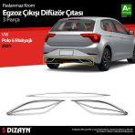 S-Dizayn Vw Polo 6 Hb Makyajlı Krom Egzoz Çıkışı Difüzör 3 Prç. 2021 Üzeri