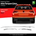 S-Dizayn Vw Tiguan Krom Arka Tampon Alt Çıtası 3 Prç. 2016-2020