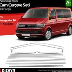 S-Dizayn Vw Transporter T6 Kısa Şase Krom Cam Çerçeve Seti 2015-2024 Tek Sürgü