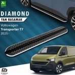 S-Dizayn Vw Transporter T7 Kısa Şase Diamond Krom Yan Basamak 223 cm 2024 Üzeri A+ Kalite - Sdizayn - 1