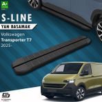 S-Dizayn VW Transporter T7 Kısa Şase S-Line Siyah Yan Basamak 223 Cm 2024 Üzeri A+ Kalite - 0 - Siyah