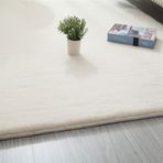 S er Soft Fluffy Faux Rabbit Fur Area Rug - Kaymaz, Kaymaz, Bej, 200x300 cm - B odası, Oturma Odası ve Kreş için Büyük Boy Peluş Halı - Rahat Ev Dekoru için Lüks Tüylü Halı