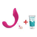 S-Hande Ribbon-Rct Çiftlere Özel Kumandalı 9 Modlu Titreşimli Pembe Vibratör+Jel