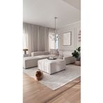 S Home Design Concept 5 Modül Pofidik Modüler Kanepe L Köşe Koltuk Takımı Keten Kırık Beyaz