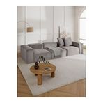 S Home Design Concept Frida 3 Modül Modüler Mini Köşe Koltuk / Üçlü Kanepe, Fitilli, Kırık Beyaz Gri