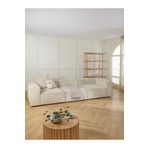 S Home Design Concept Frida 3 Modül Modüler Mini Köşe Koltuk / Üçlü Kanepe, Fitilli, Kırık Beyaz