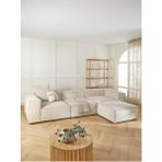 S Home Design Concept Frida 4 Modül Pofidik Modüler Kanepe L Köşe Koltuk Takımı, Fitilli, Kırık Beyaz 295X190 cm - Krem