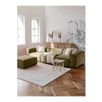 S Home Design Concept Frida 4 Modül Pofidik Modüler Kanepe L Köşe Koltuk Takımı, Keten, Yeşil 295x190 Cm
