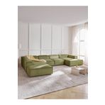 S Home Design Concept Frida 5 Modül Pofidik Modüler Kanepe Xl Köşe Koltuk Takımı Fitilli Yağ Yeşili Sol Köşe