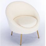 S Home Desıgn Concept Lucca Elips Teddy Berjer, Beyaz