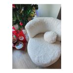 S Home Design Concept Mini Top Peluş Kırlent Beyaz