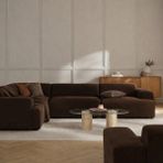 S Home Design Concept Molly 4 Modül Köşe Koltuk, Acı Kahve, Yönsüz Kadife 210X290 - Acı Kahverengi