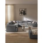 S Home Design Concept Molly 5 Modül Köşe Koltuk, Açık Gri Keten 285X285 cm - Koyu Gri
