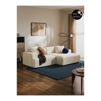 S Home Design Concept Molly Mini 2 Modül Kanepe Köşe Koltuk, Sağ Köşe, Beyaz Teddy 210x145 cm (Pati Dostu)