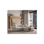 S Home Design Concept Molly Mini 2 Modül Kanepe Köşe Koltuk, Sağ Köşe, Yönsüz Kadife Kırık Beyaz 210x145