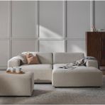 S Home Design Concept Molly Mini Köşe Kanepe Koltuk, Keten Kırık Beyaz - Sağ Köşe
