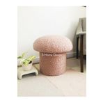 S Home Design Concept Mushroom Mantar Puf, Teddy, Pembe