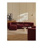 S Home Design Concept Pietro 4 Modül Modüler Kanepe Köşe Koltuk Takımı, Yönsüz Kadife Bordo