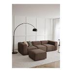 S Home Design Concept Pietro 4 Modül Modüler Kanepe Köşe Koltuk Takımı, Yönsüz Kadife, Kahverengi