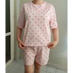 S.K Butik Kadın Kalpli Pijama Takımı - Fransız Pembesi