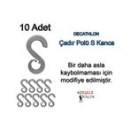 S Kanca, Çadır Direği (çubuğu, pol) Kancası, Decathlon Uyumlu Siyah
