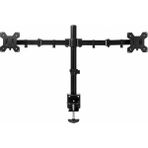 S Line Çift Kollu 13"-27" 10 kg Masaüstü Monitör Askı Aparatı – Vesa 75X75 / 100X100, 360° Döner, Ergonomik - Siyah