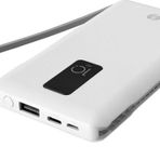 S-link 10000mAh Lightning+Micro+Type C Kablolu Powerbank Beyaz LCDli