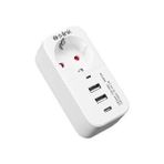 S-LİNK 750 JOULE 2 USB 1 TYPE-C 5V2.4A AKIM KORUMALI TEK PRİZ