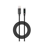 S-Link Armor LED UC-066 66W 1m USB To Type-C Pd Örgülü LED Başlıklı Siyah Hızlı Şarj Kablosu