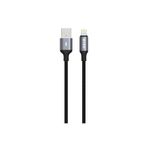 S-Link Armor Ul-01 12W 1.2m USB To Lightning Pd Örgülü Metal Başlıklı Siyah Hızlı Şarj Kablosu